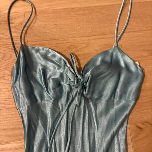 NWT Bec and Bridge Marley Maxi Silk Dress Sea Spray Blue Size 6 - Picture 4 of 7